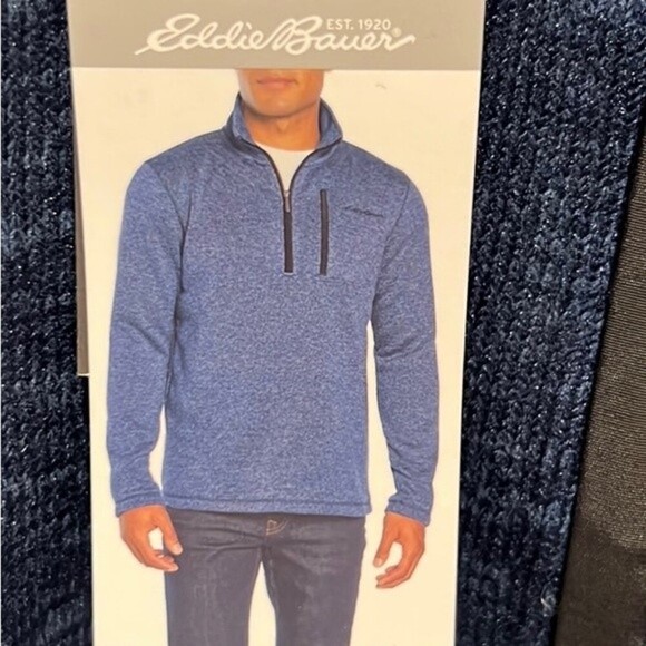 Eddie Bauer blue sweater fleece 1/4 zip size Large NWT - Picture 6 of 8